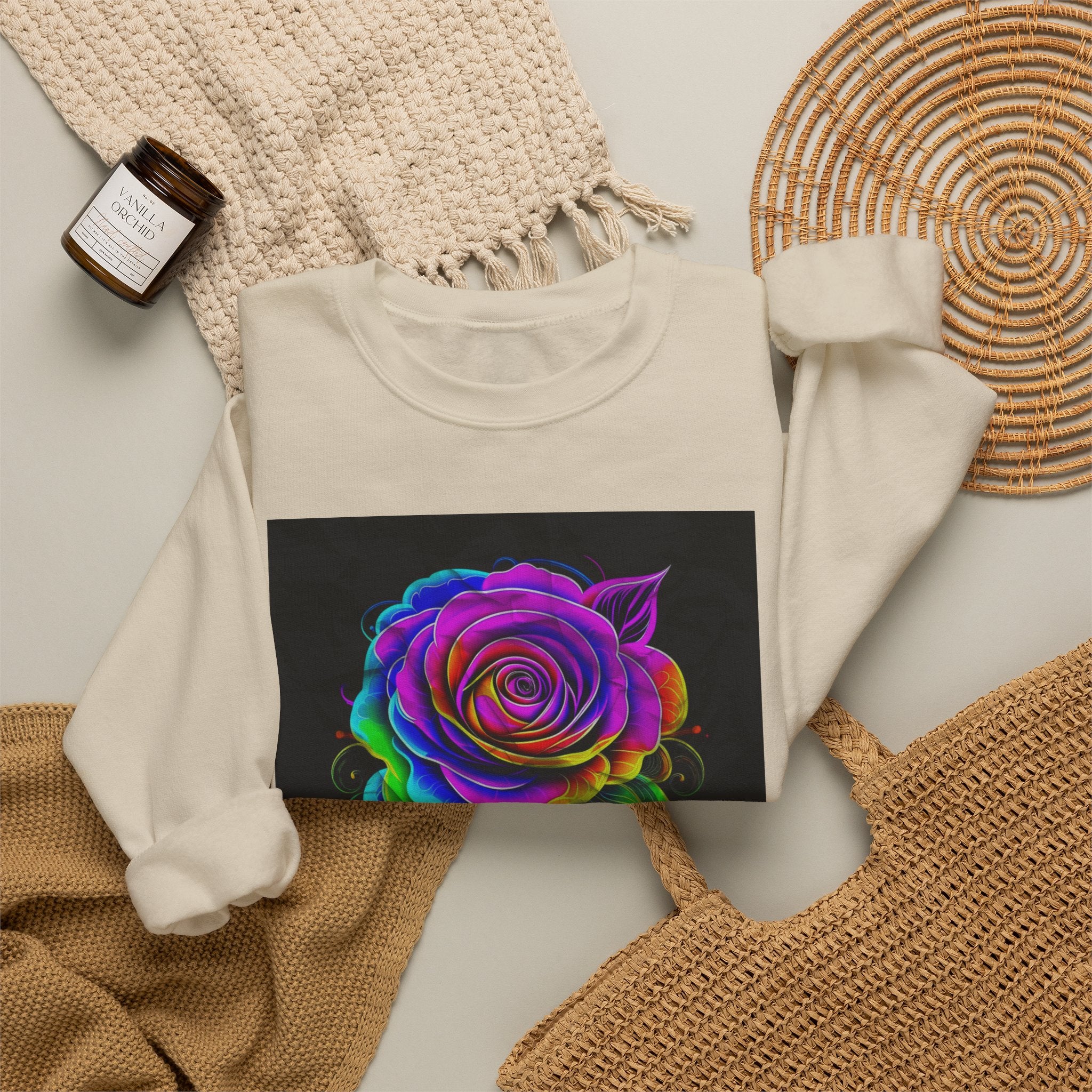 Fluorescent Rose “Fragrant” Crewneck Sweatshirt