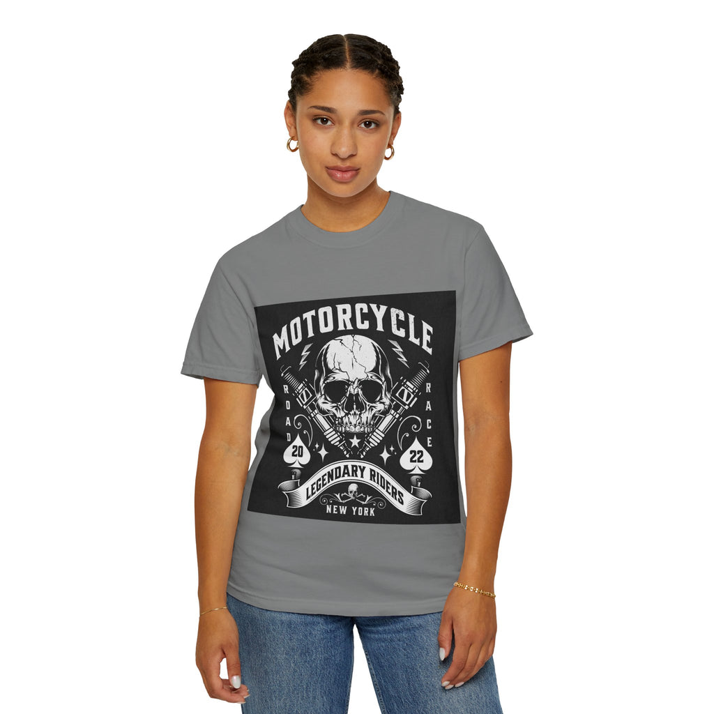 Motorcycle Skull Tee — "Legendary Riders" Vintage Biker Graphic T-Shirt