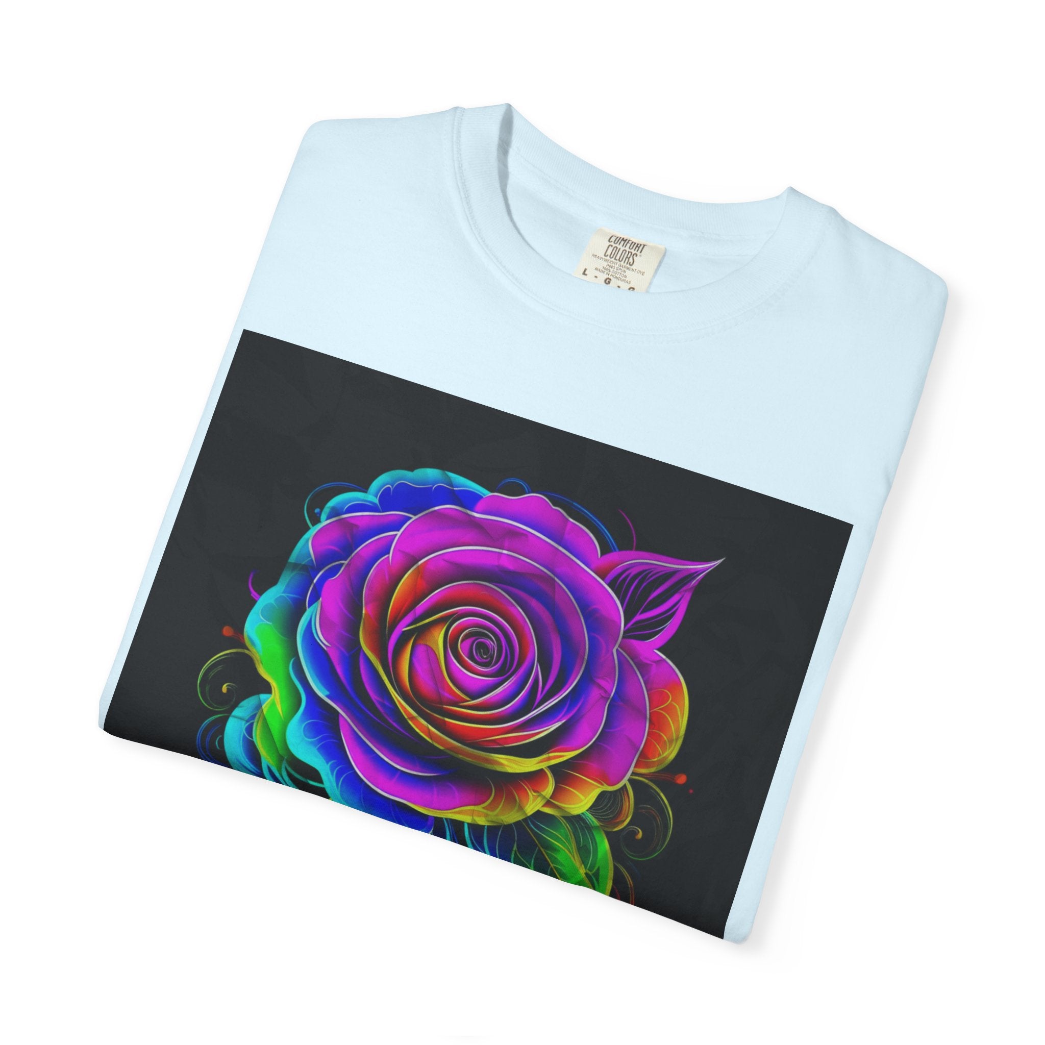 Fragrant Rainbow Rose T-Shirt — Vibrant Floral Graphic Tee