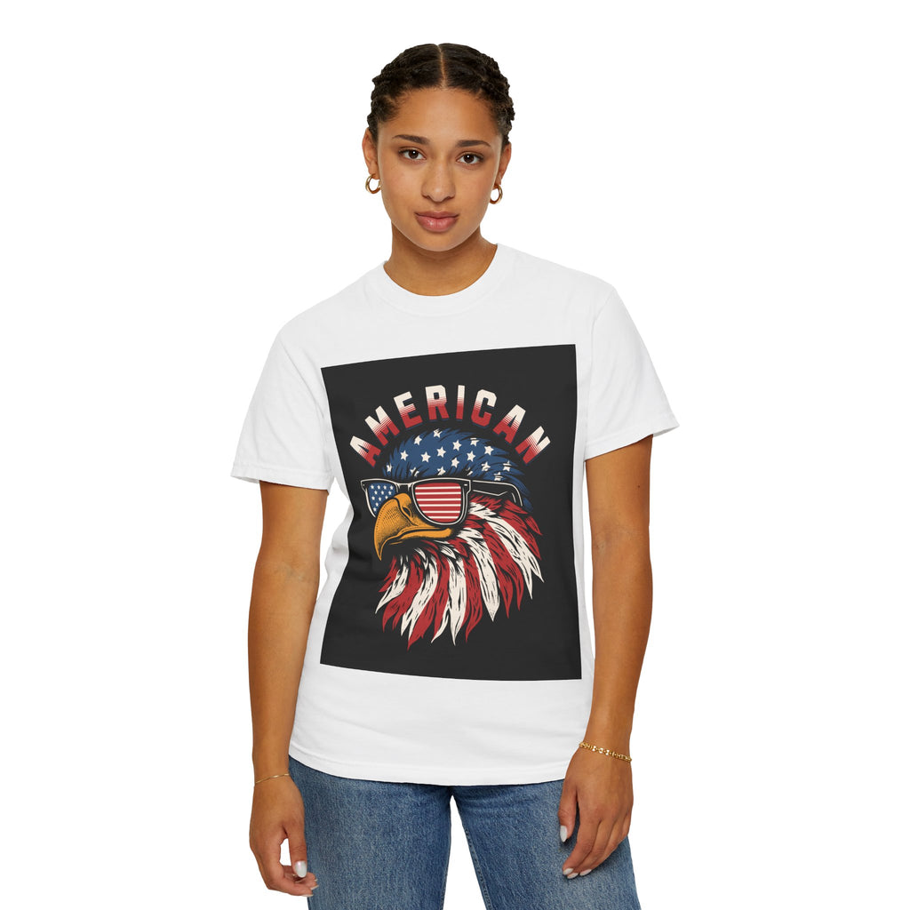 American Eagle Sunglasses T-Shirt — Patriotic USA Flag Graphic