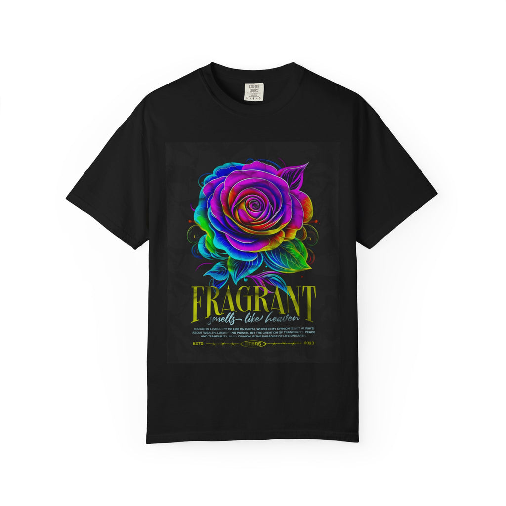 Fragrant Rainbow Rose T-Shirt — Vibrant Floral Graphic Tee