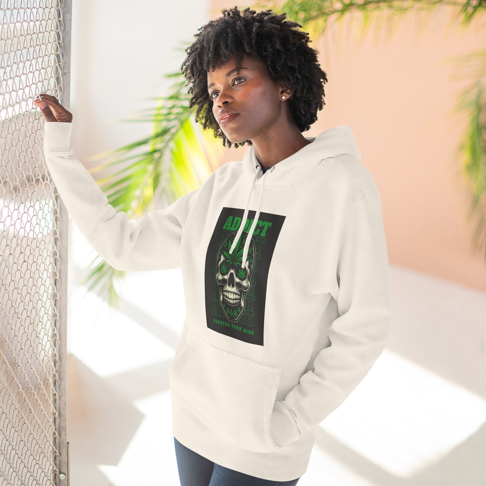 Skull & Snake Hoodie — "Addict" Graphic Pullover
