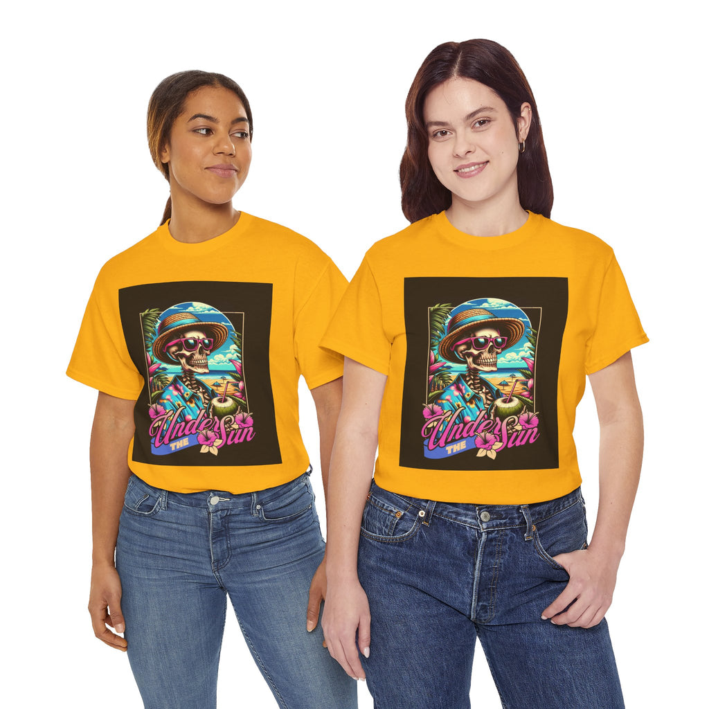 Skull Beach Tee — "Under the Sun" Retro Surf Graphic T-Shirt