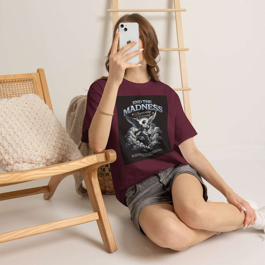End the Madness Angel Graphic Tee — Vintage Gothic Band-Style T-Shirt