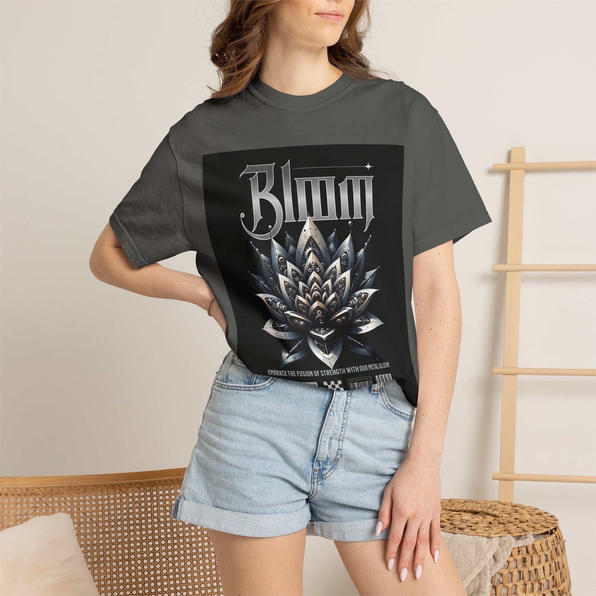 Metal Lotus Graphic T-Shirt — "Bloom" Gothic Band Poster Tee