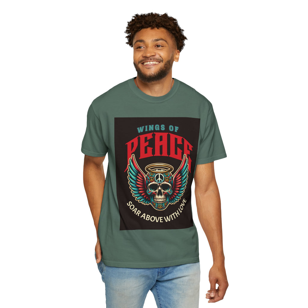 Wings of Peace Skull T-Shirt — "Soar Above With Love" Vintage Graphic Tee