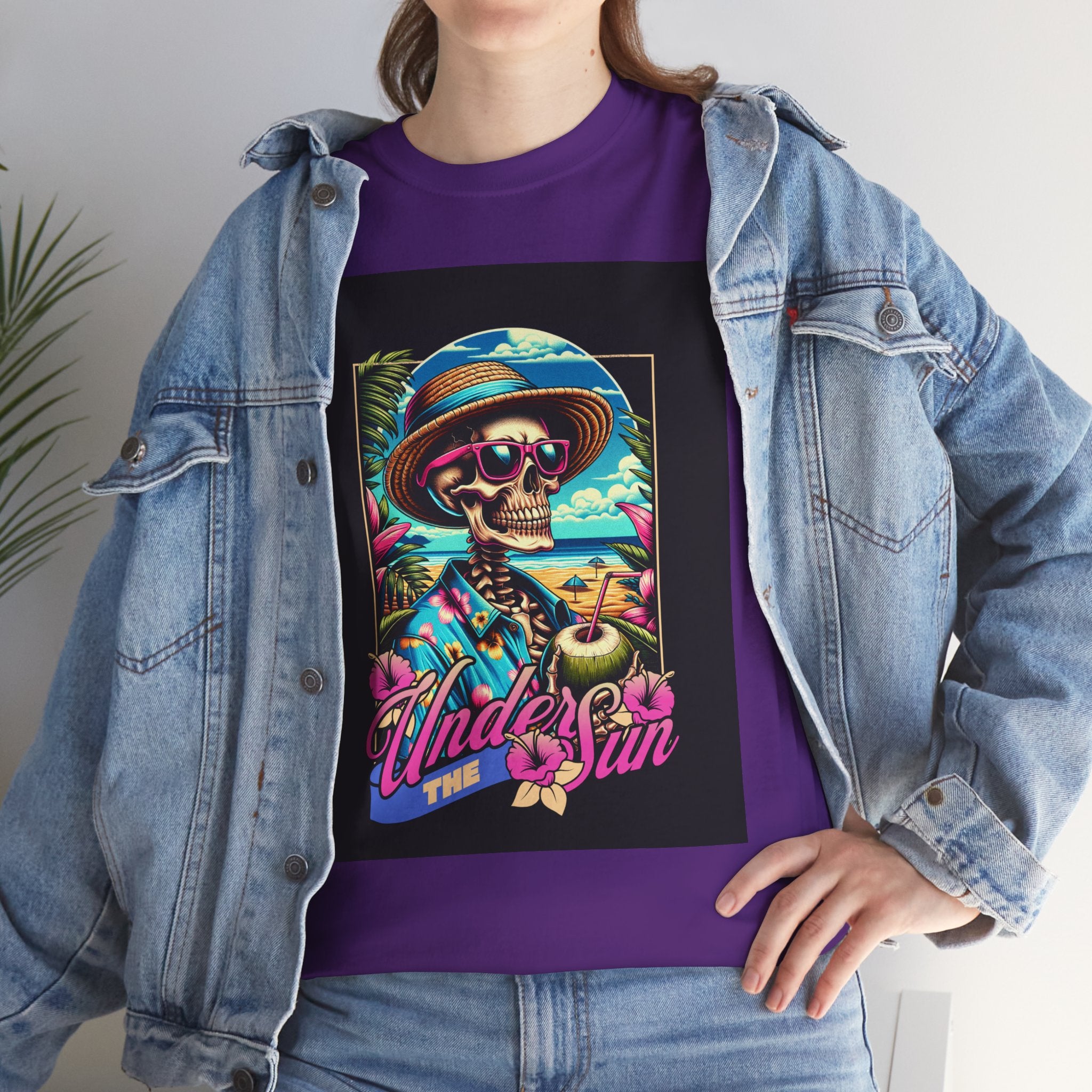 Skull Beach Tee — "Under the Sun" Retro Surf Graphic T-Shirt