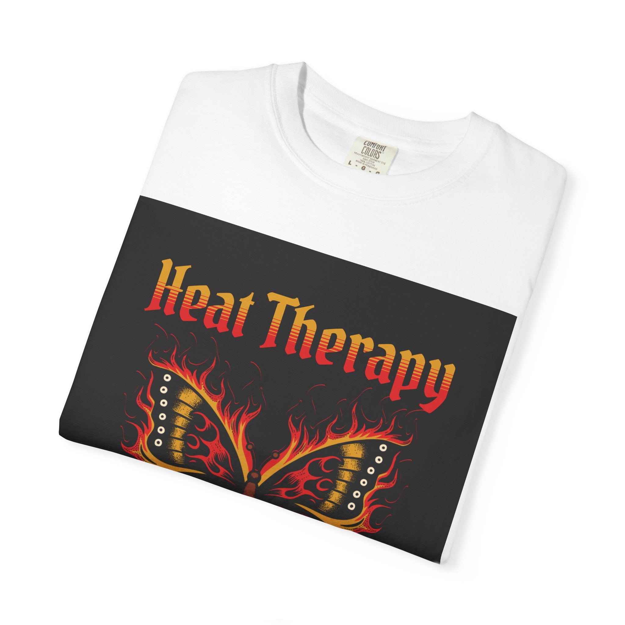 Heat Therapy Butterfly T-Shirt — Retro Floral Sunflower Design