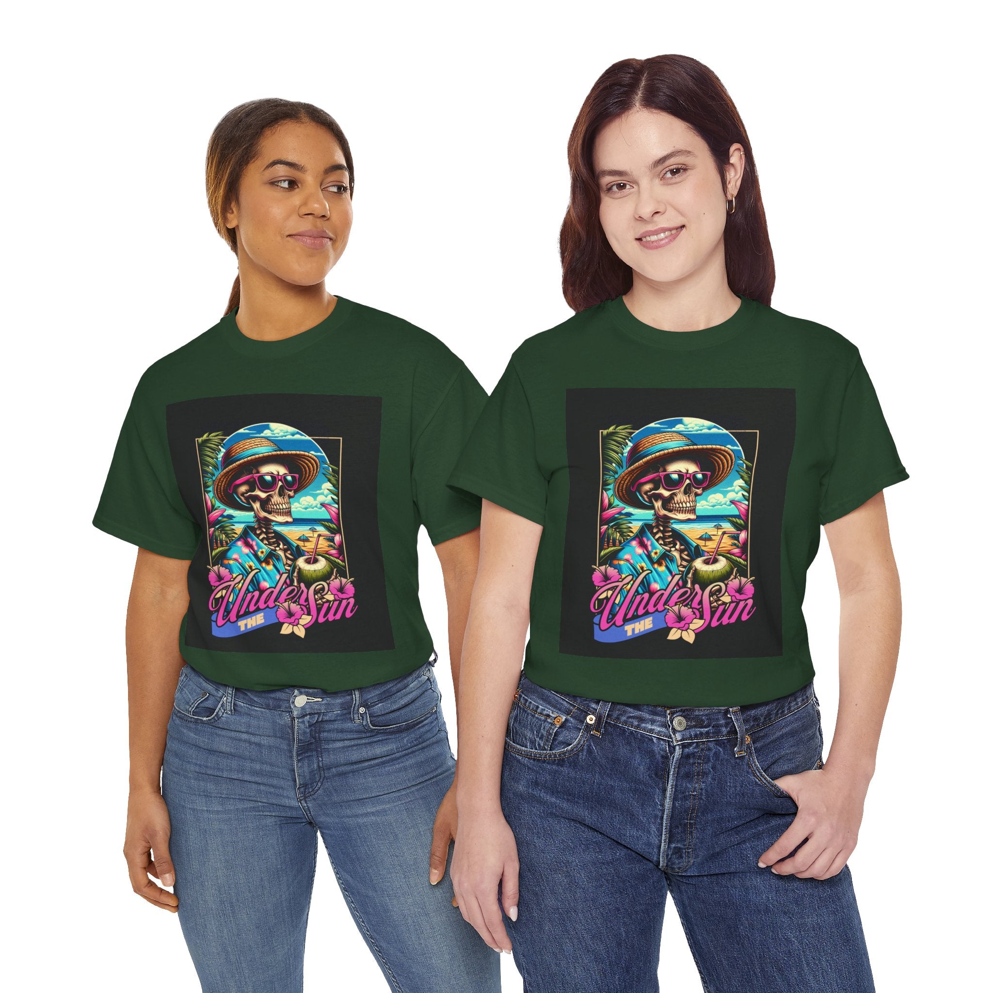 Skull Beach Tee — "Under the Sun" Retro Surf Graphic T-Shirt