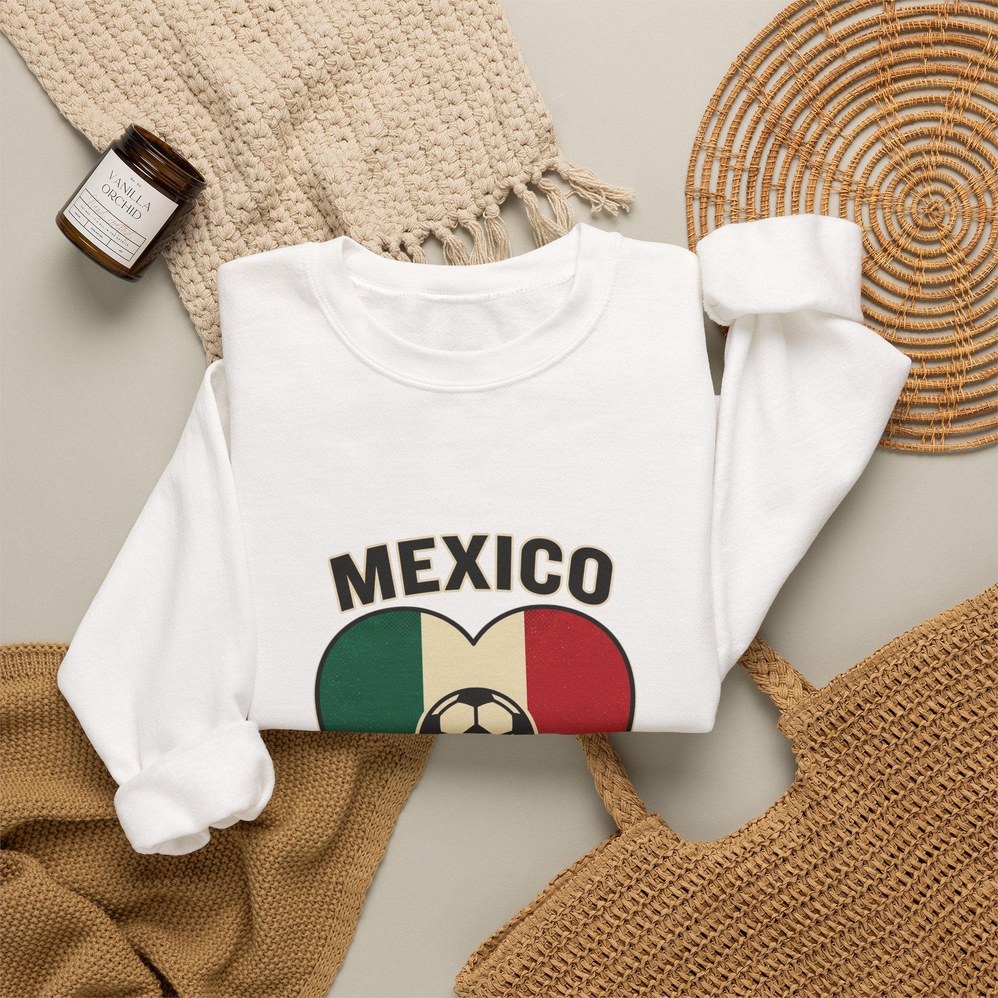 Mexico Futbolero Heart Sweatshirt | Mexico Flag Soccer Pride