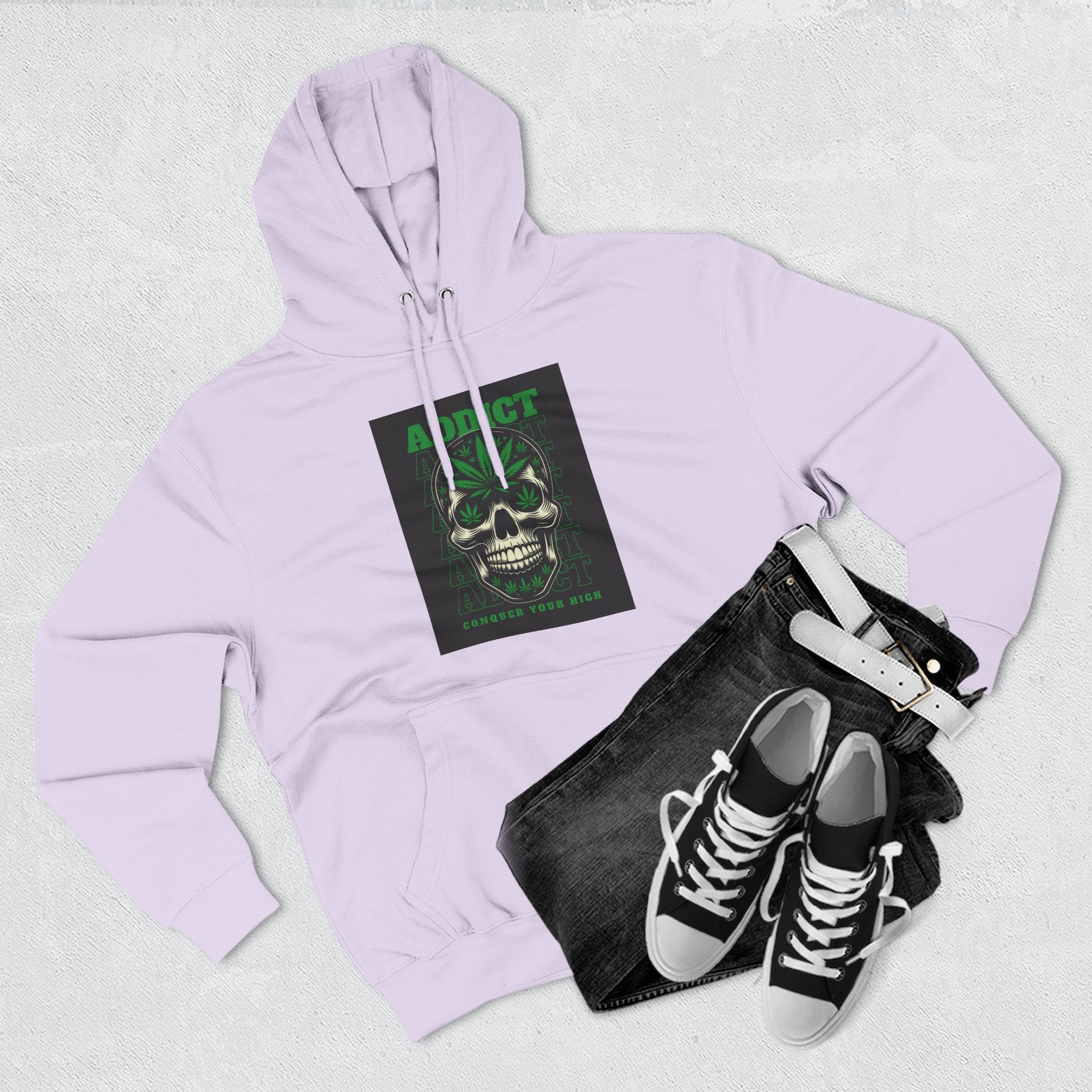 Skull & Snake Hoodie — "Addict" Graphic Pullover