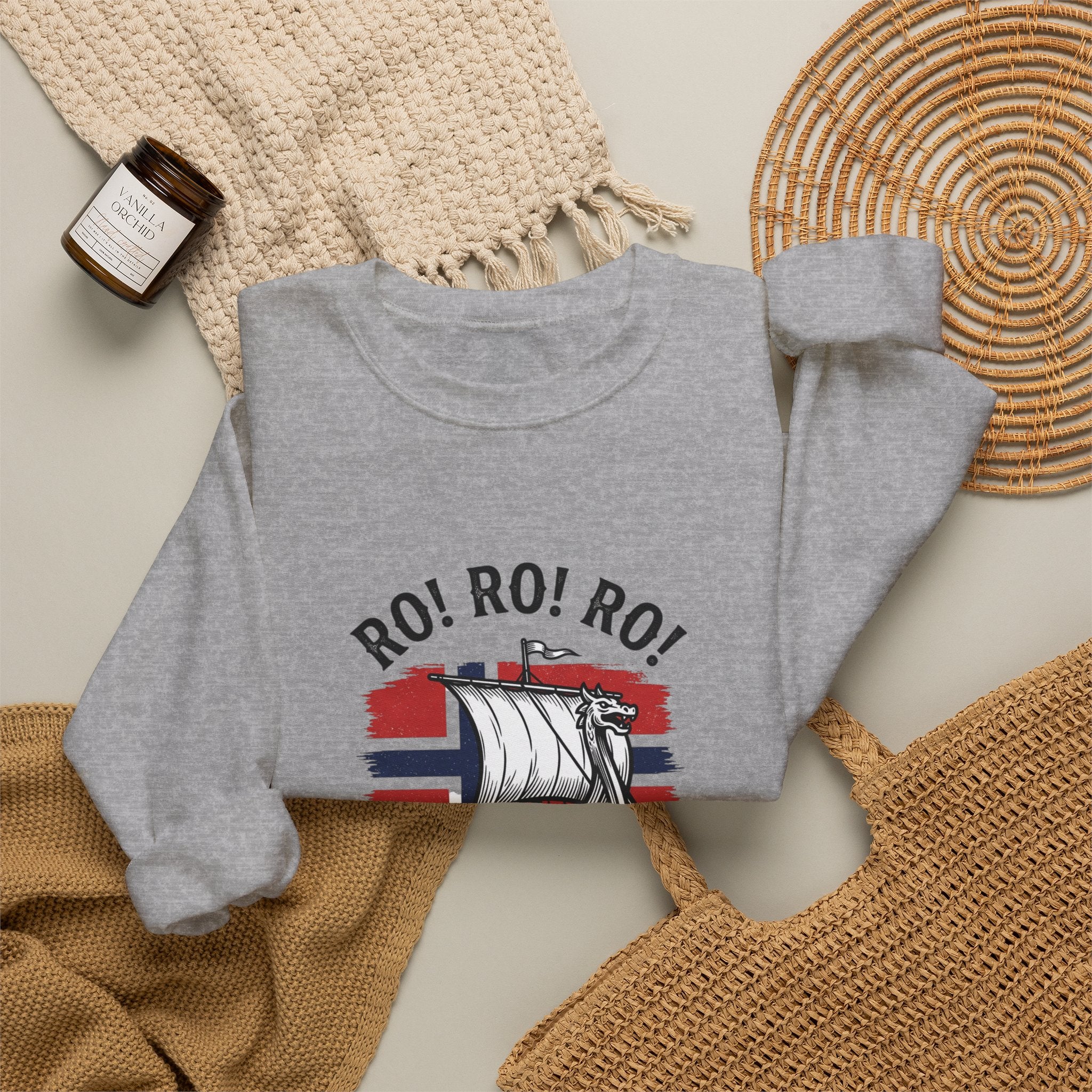 Ro! Ro! Ro! Norway Viking Ship Sweatshirt | Norwegian Flag, Football Chant