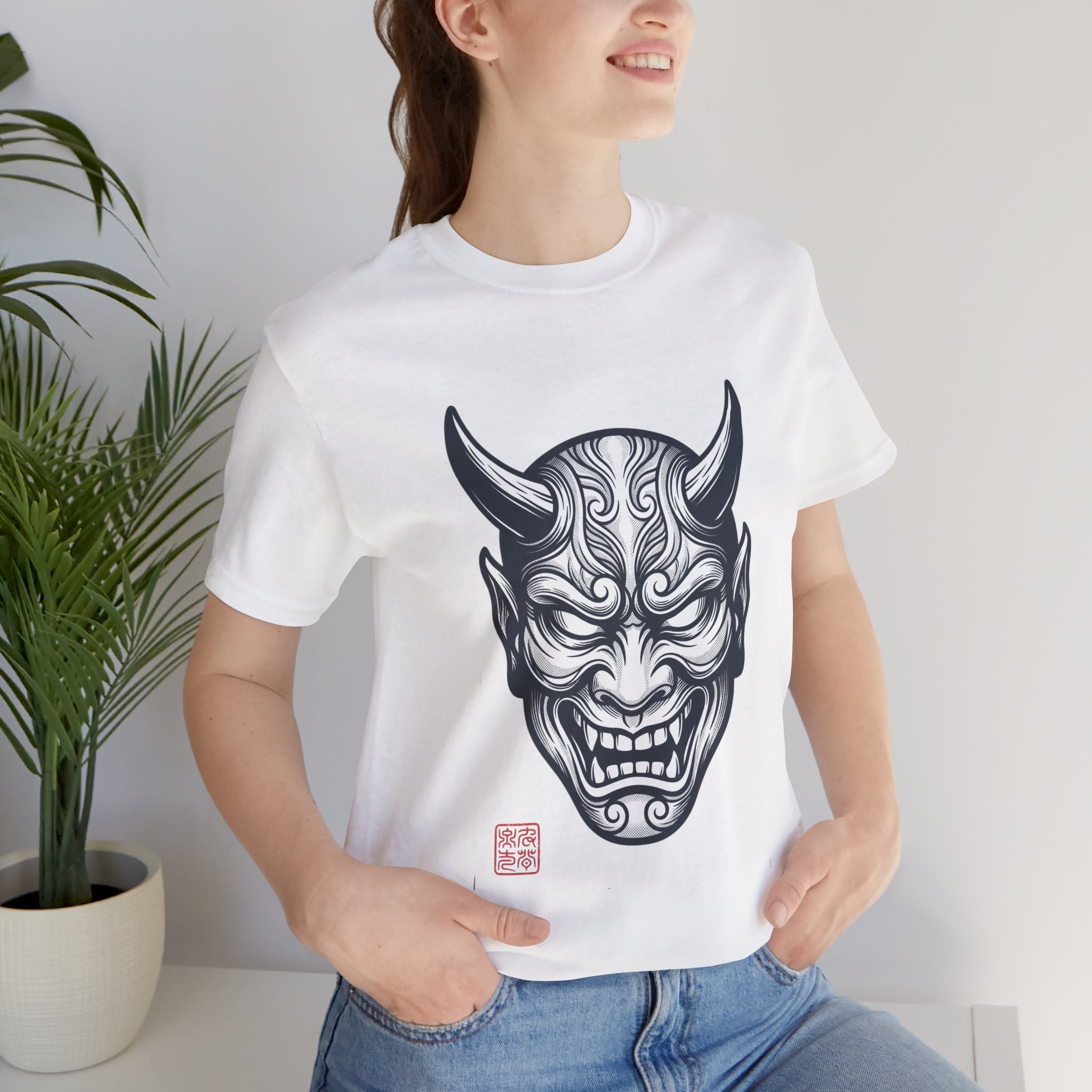 Demon Hannya Mask T‑Shirt — Japanese Oni Tattoo Graphic Tee