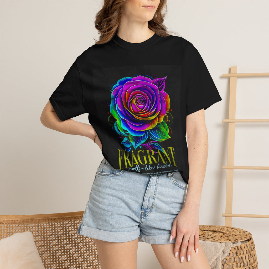 Fragrant Rainbow Rose T-Shirt — Vibrant Floral Graphic Tee
