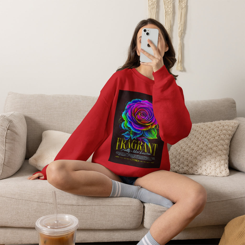 Fluorescent Rose “Fragrant” Crewneck Sweatshirt