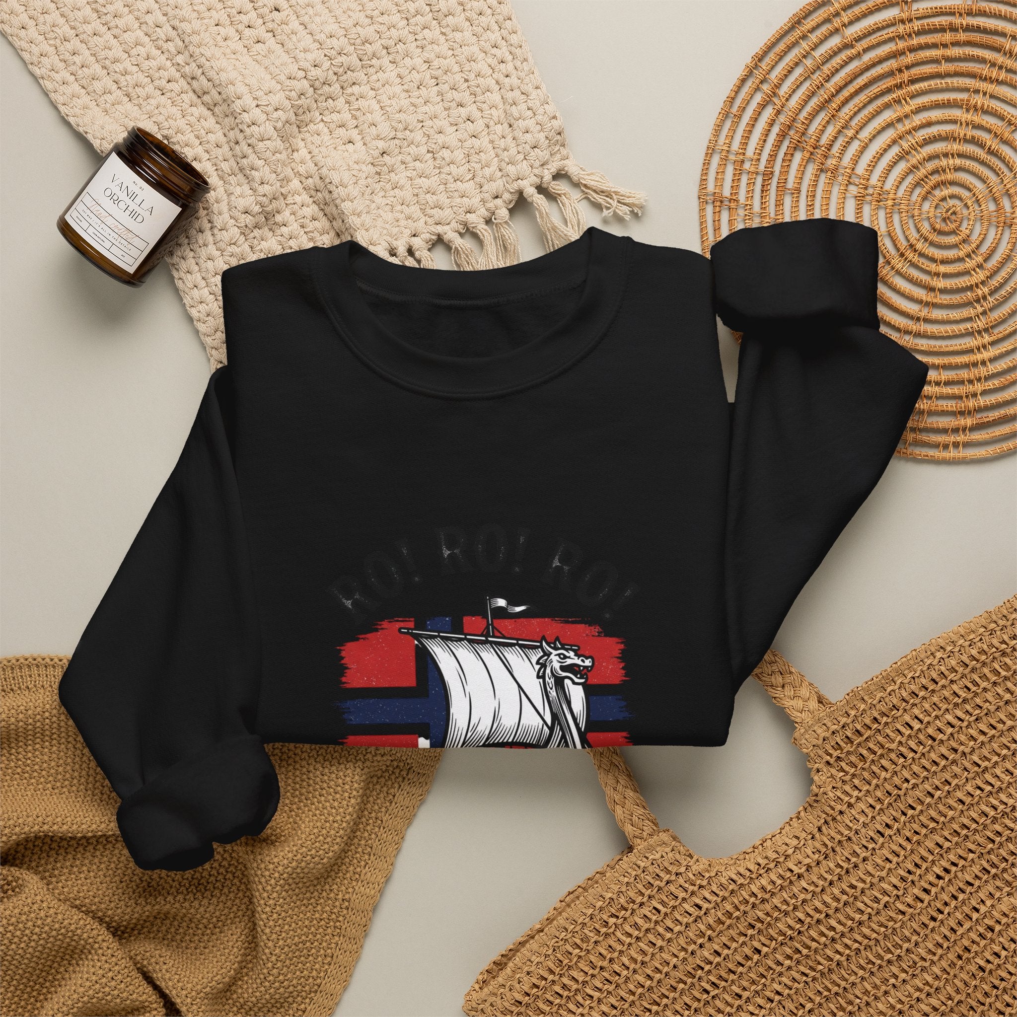 Ro! Ro! Ro! Norway Viking Ship Sweatshirt | Norwegian Flag, Football Chant