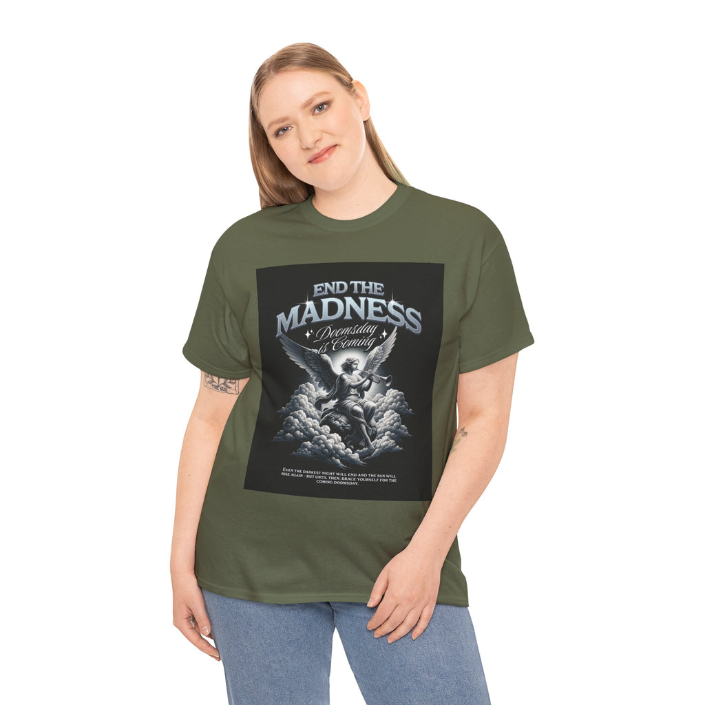 End the Madness Angel Graphic Tee — Vintage Gothic Band-Style T-Shirt