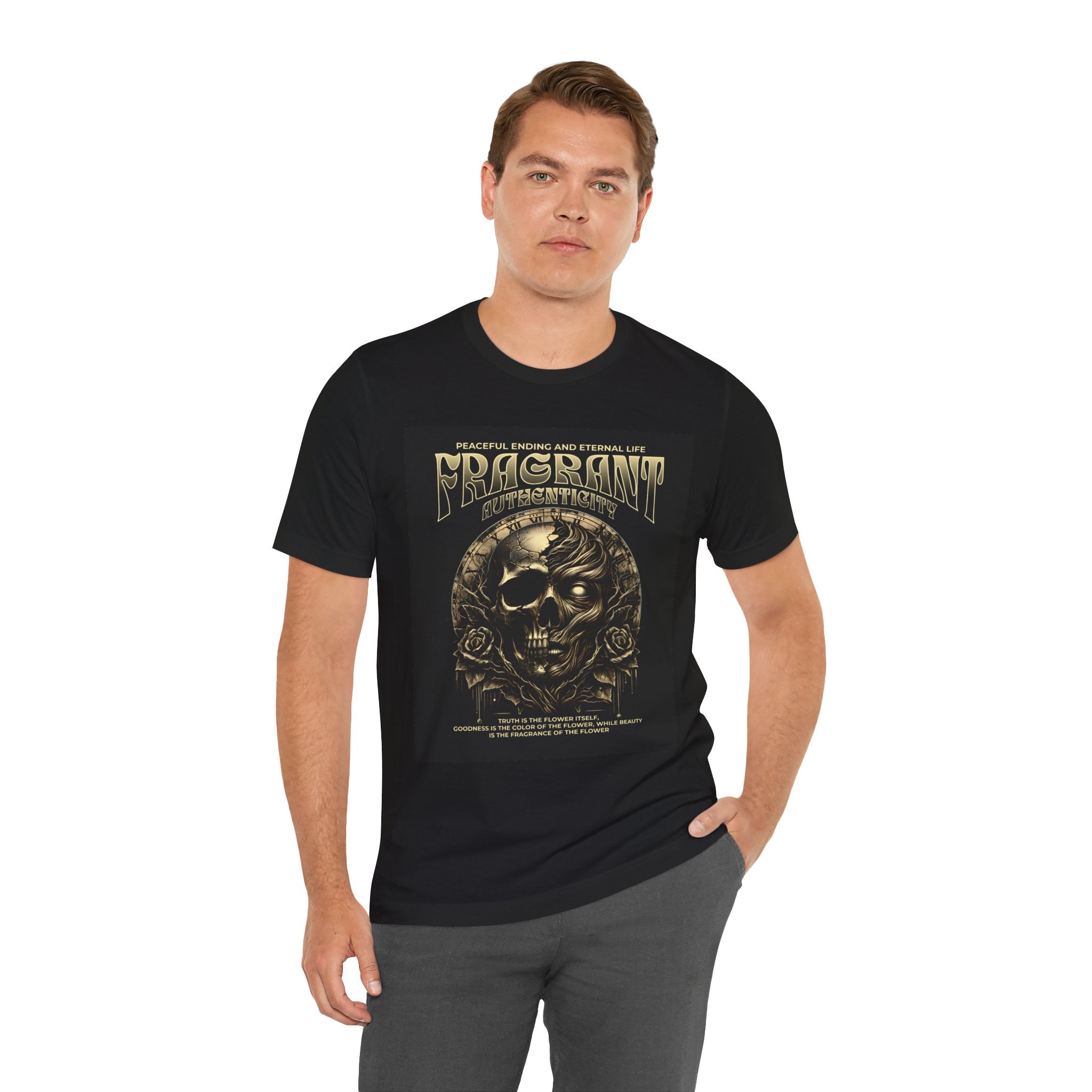 Skull & Roses Graphic Tee — "Fragrant" Vintage Gothic Band Shirt