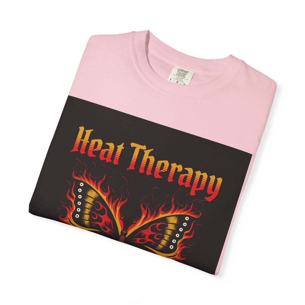 Heat Therapy Butterfly T-Shirt — Retro Floral Sunflower Design