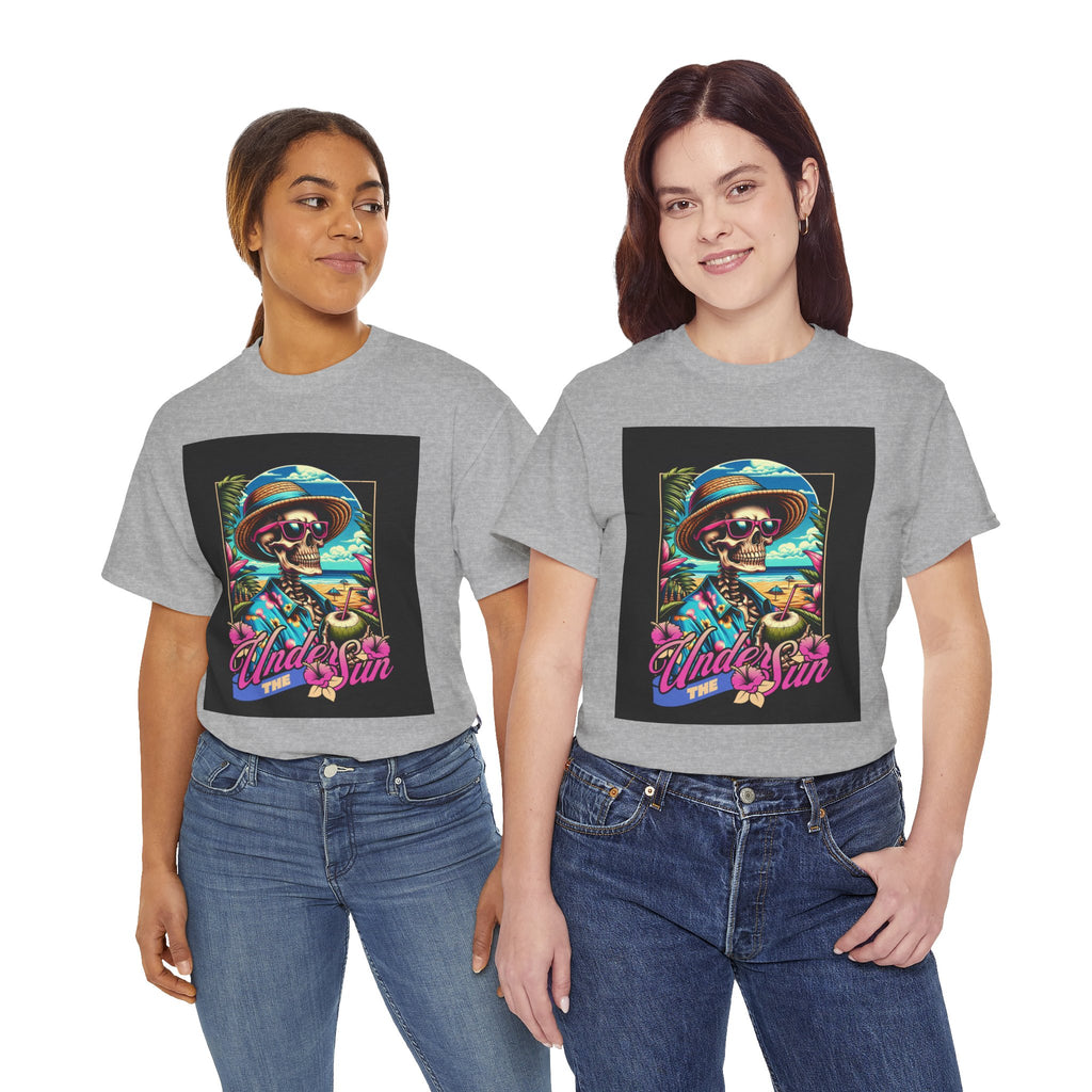 Skull Beach Tee — "Under the Sun" Retro Surf Graphic T-Shirt