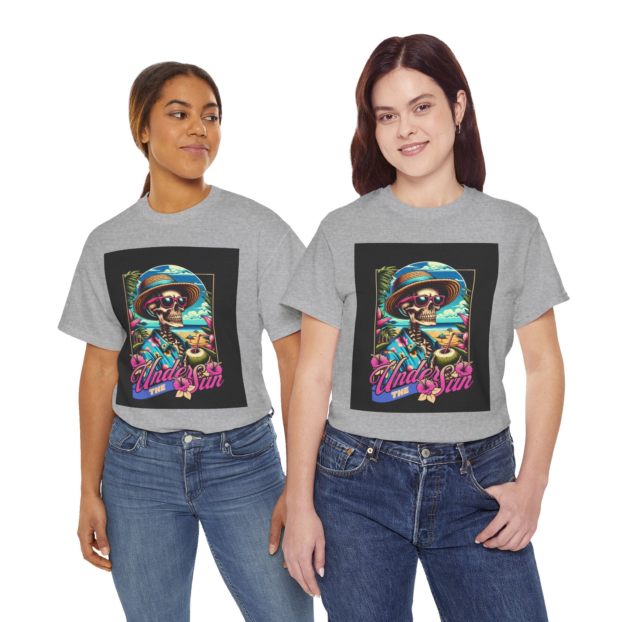 Skull Beach Tee — "Under the Sun" Retro Surf Graphic T-Shirt
