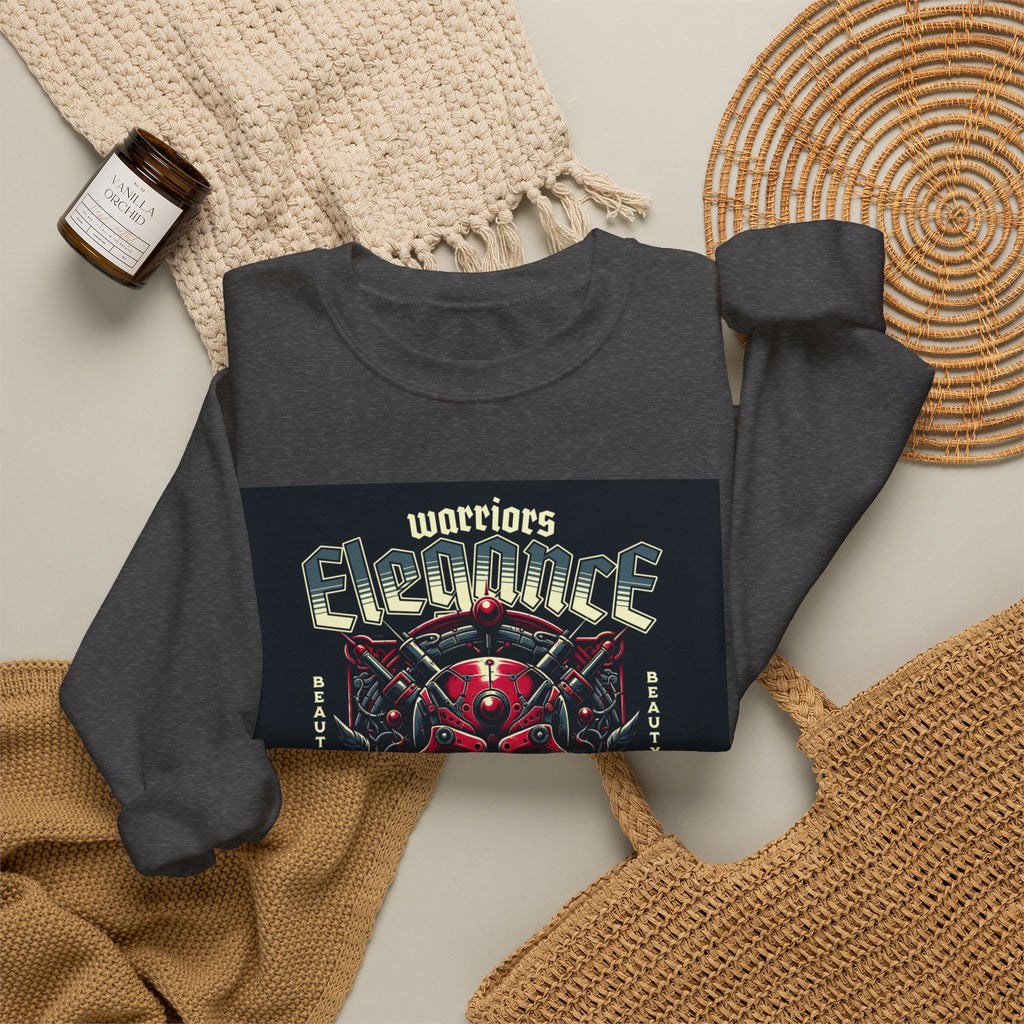 Crewneck Sweatshirt – "Warriors Electric" Skull & Roses Graphic