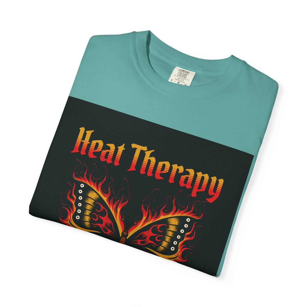 Heat Therapy Butterfly T-Shirt — Retro Floral Sunflower Design