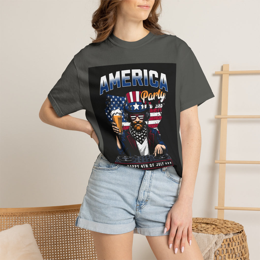America Party T-Shirt — Cheers to Freedom 4th of July Patriotic Tee
