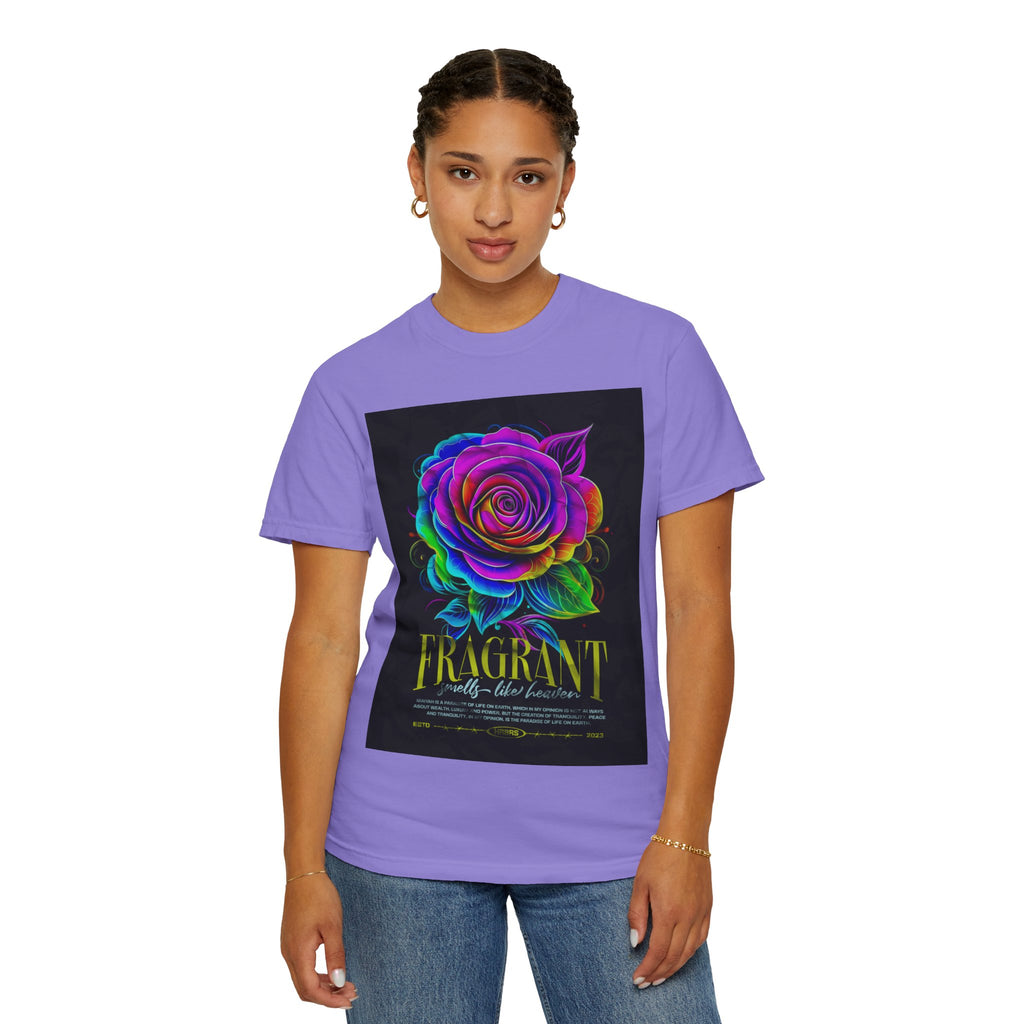 Fragrant Rainbow Rose T-Shirt — Vibrant Floral Graphic Tee