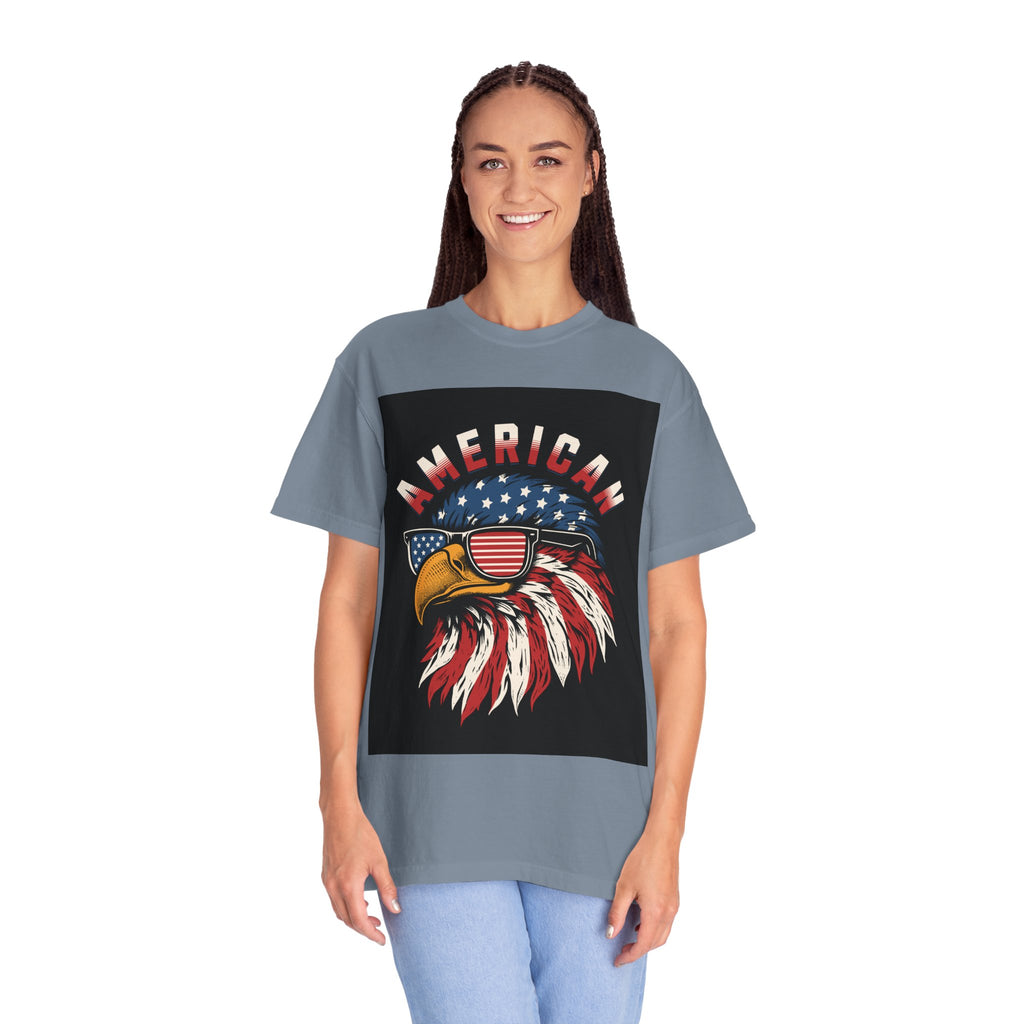 American Eagle Sunglasses T-Shirt — Patriotic USA Flag Graphic