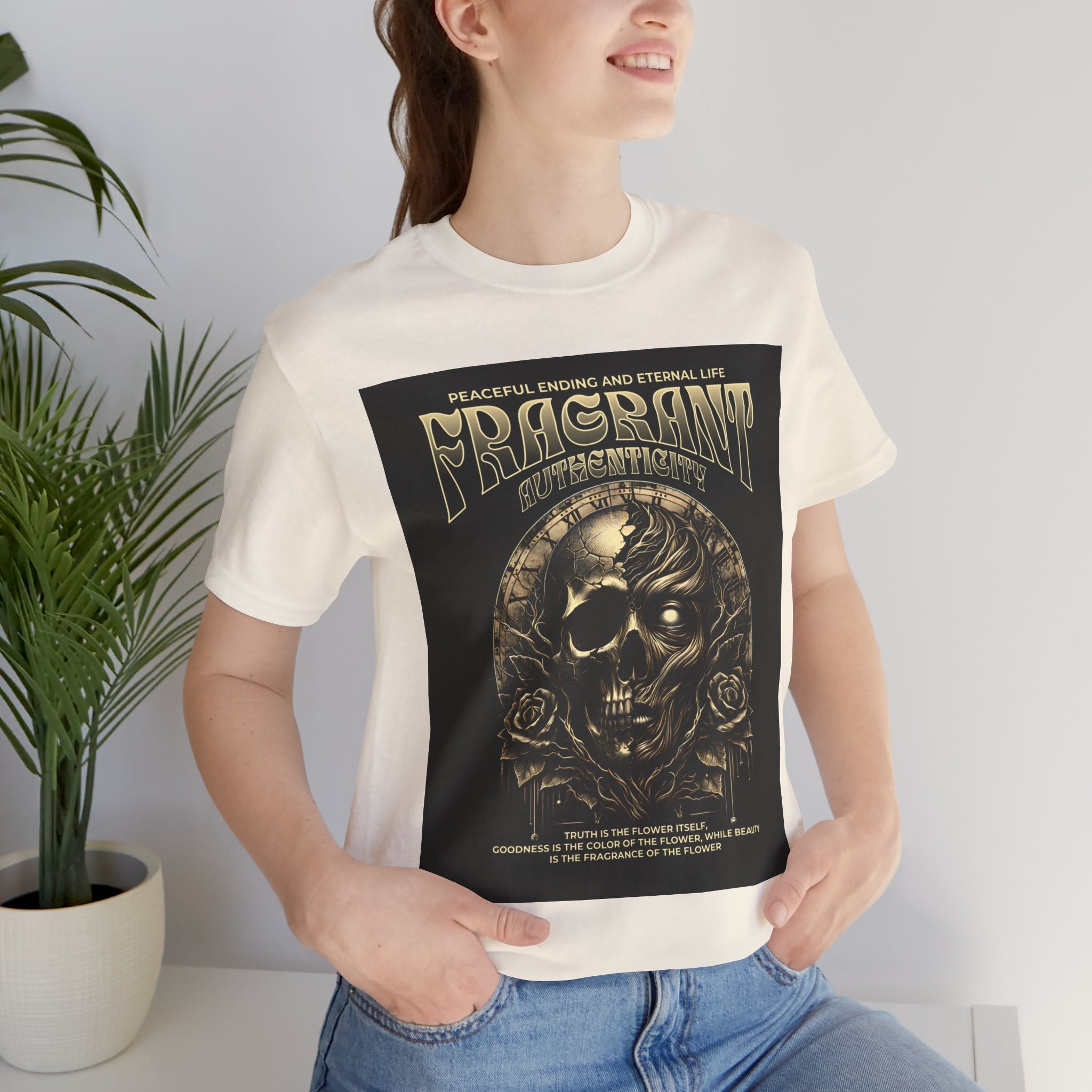 Skull & Roses Graphic Tee — "Fragrant" Vintage Gothic Band Shirt