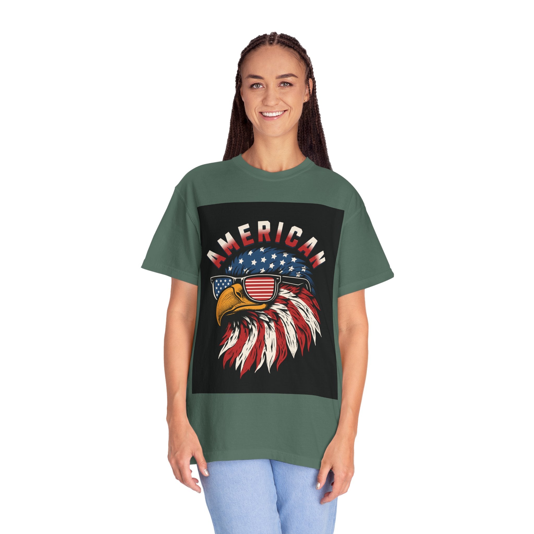 American Eagle Sunglasses T-Shirt — Patriotic USA Flag Graphic