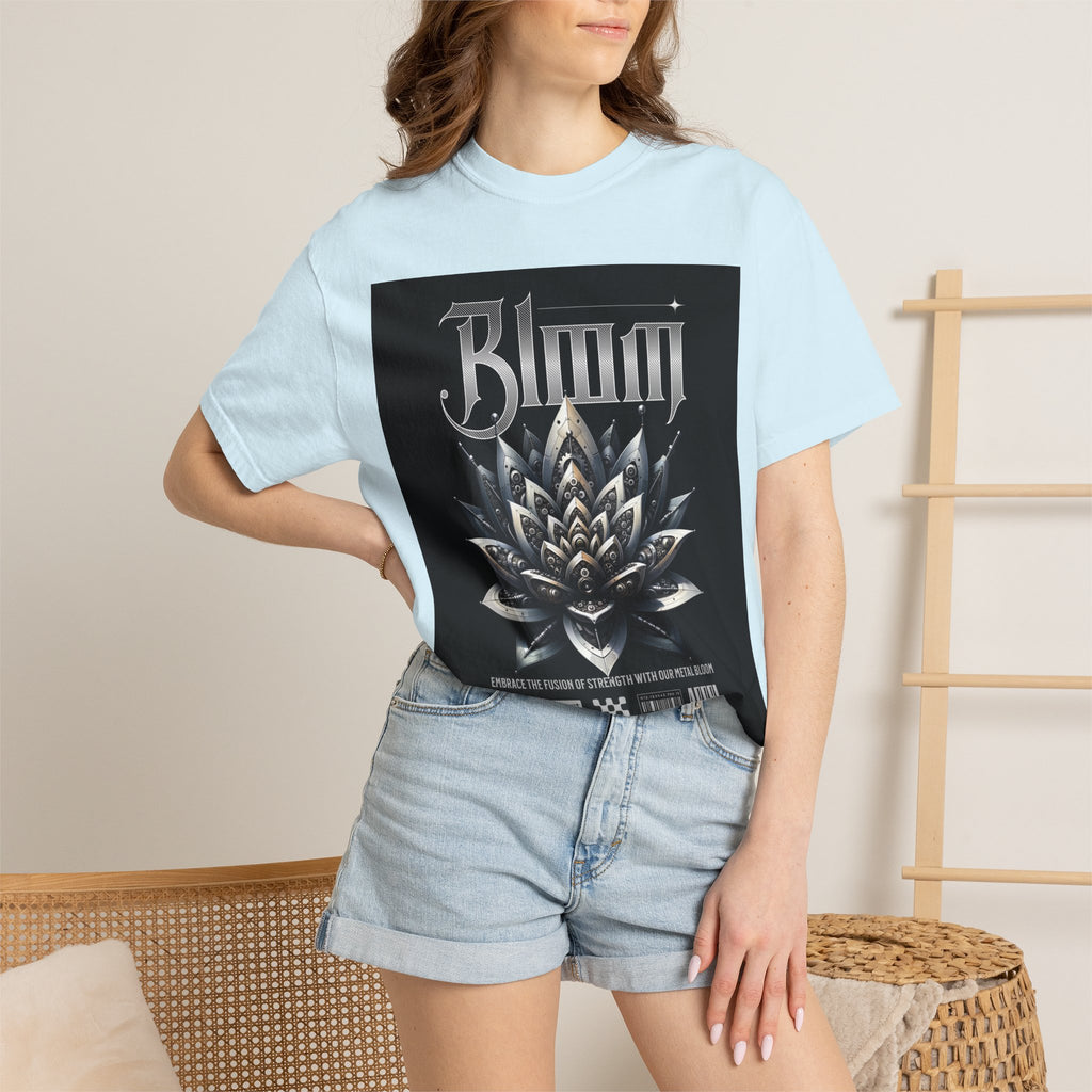 Metal Lotus Graphic T-Shirt — "Bloom" Gothic Band Poster Tee
