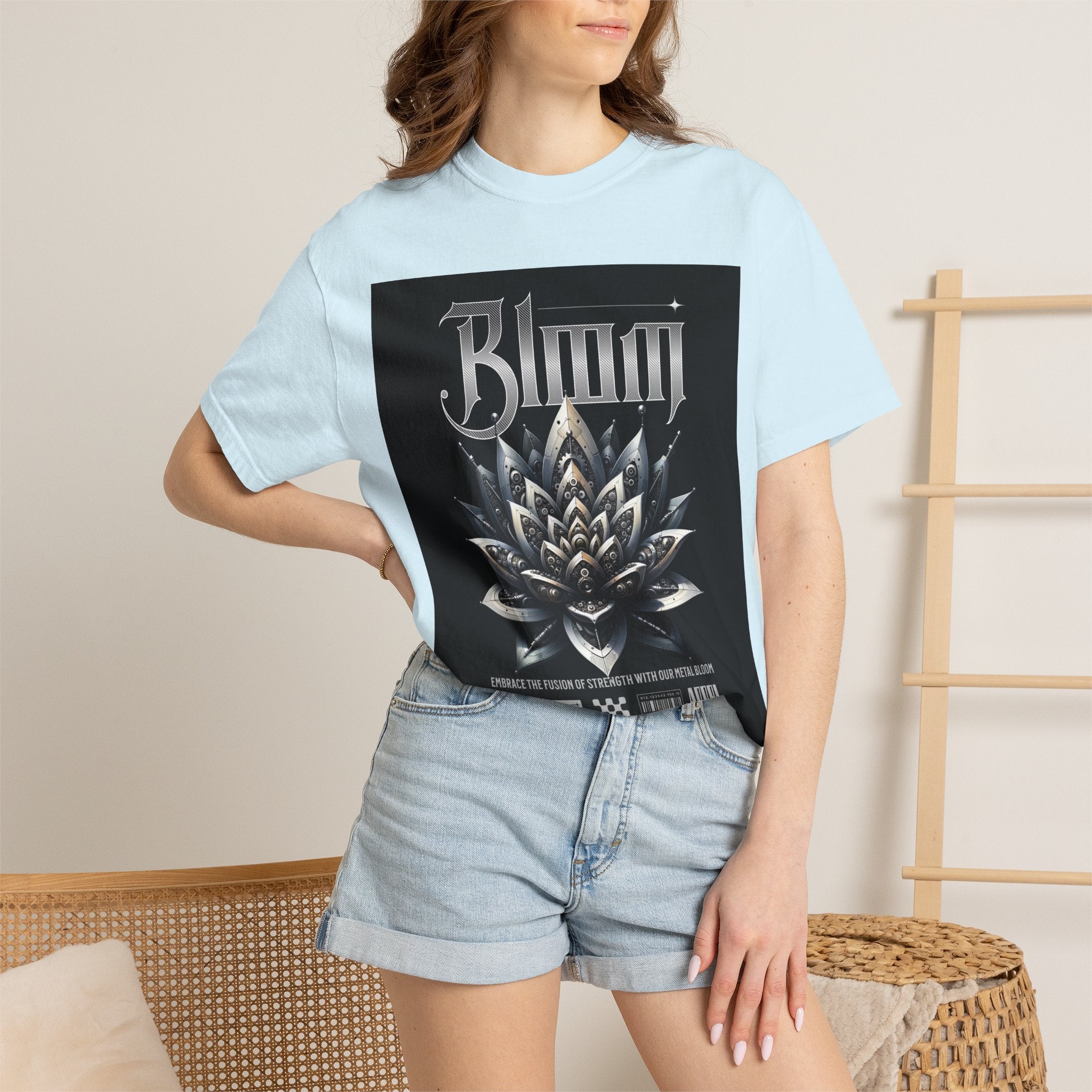 Metal Lotus Graphic T-Shirt — "Bloom" Gothic Band Poster Tee
