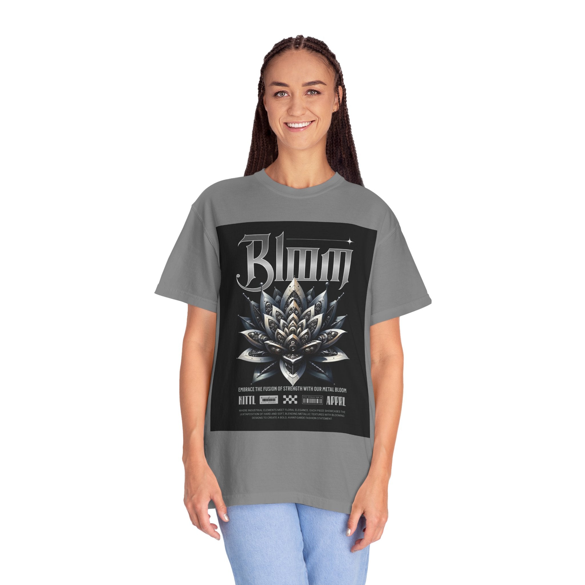 Metal Lotus Graphic T-Shirt — "Bloom" Gothic Band Poster Tee