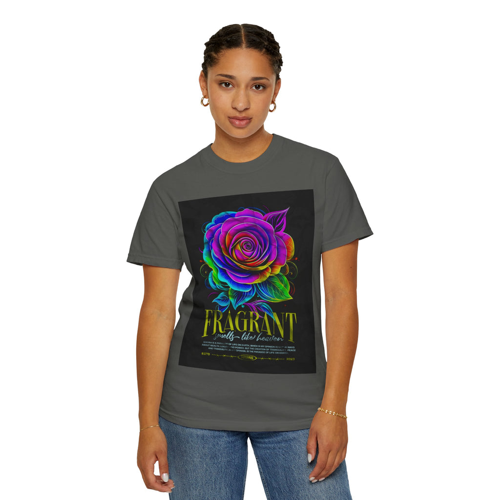Fragrant Rainbow Rose T-Shirt — Vibrant Floral Graphic Tee