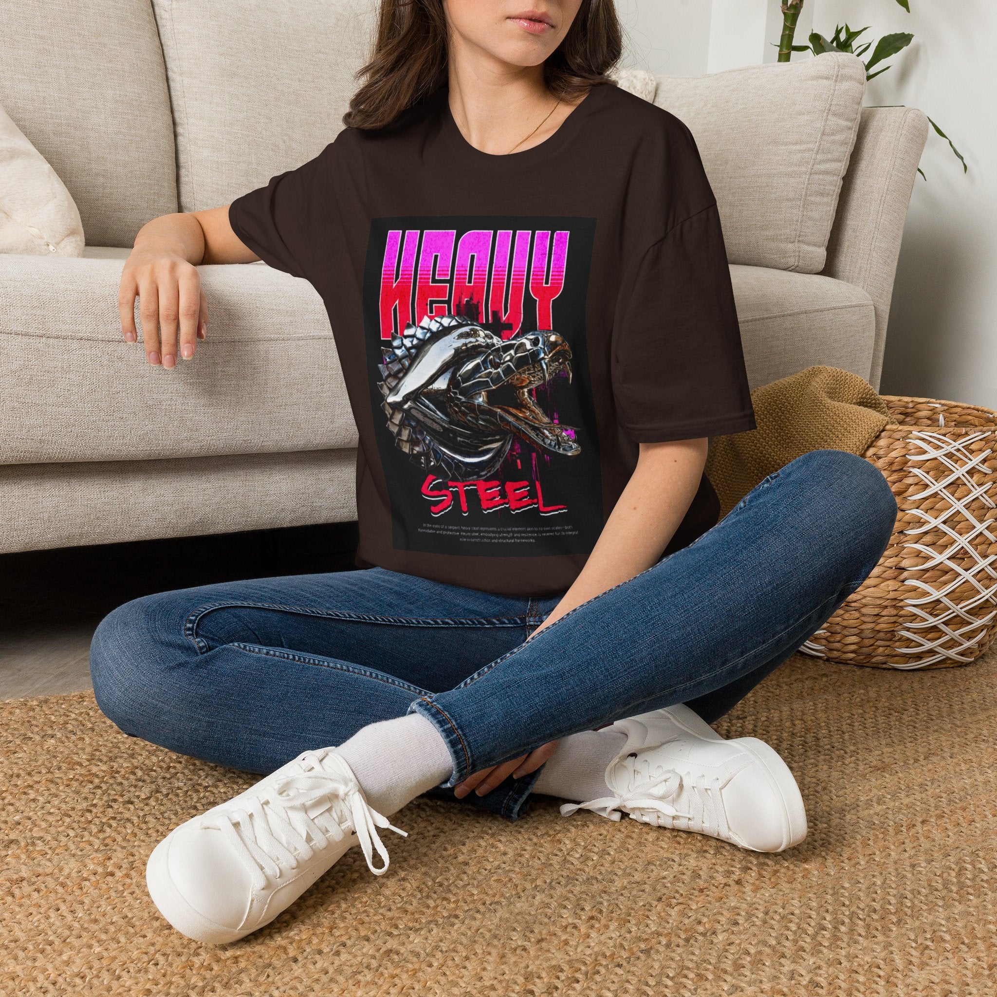 Heavy Steel T-Shirt — Retro Motorcycle Skull Graphic Tee
