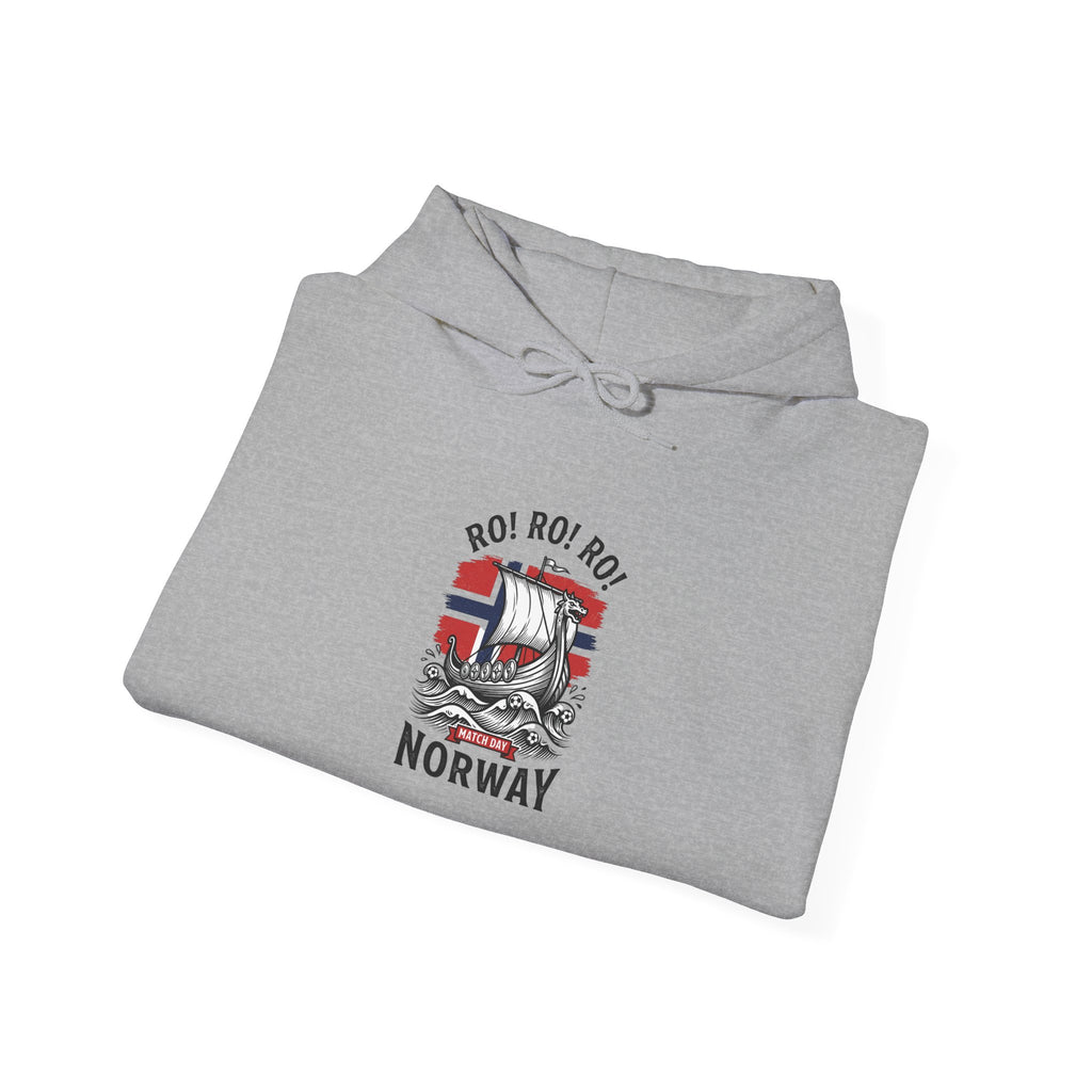 Ro! Ro! Ro! Viking Ship Hoodie | Norway Football Supporter, Red White Blue