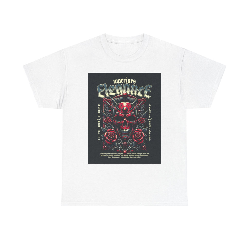Warriors Electric Skull T‑Shirt — Red Skull & Roses Rock Graphic Tee