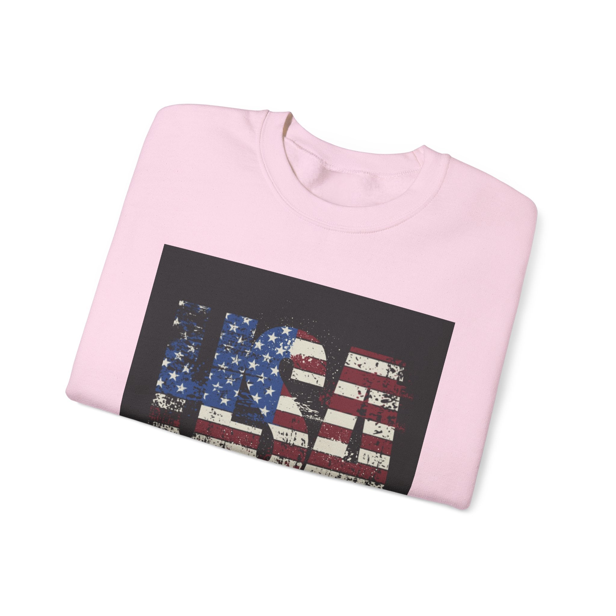 Made in America Flag Crewneck Sweatshirt — USA Vintage Patriotic Pullover