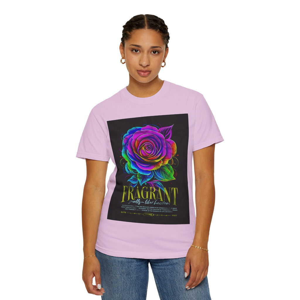 Fragrant Rainbow Rose T-Shirt — Vibrant Floral Graphic Tee