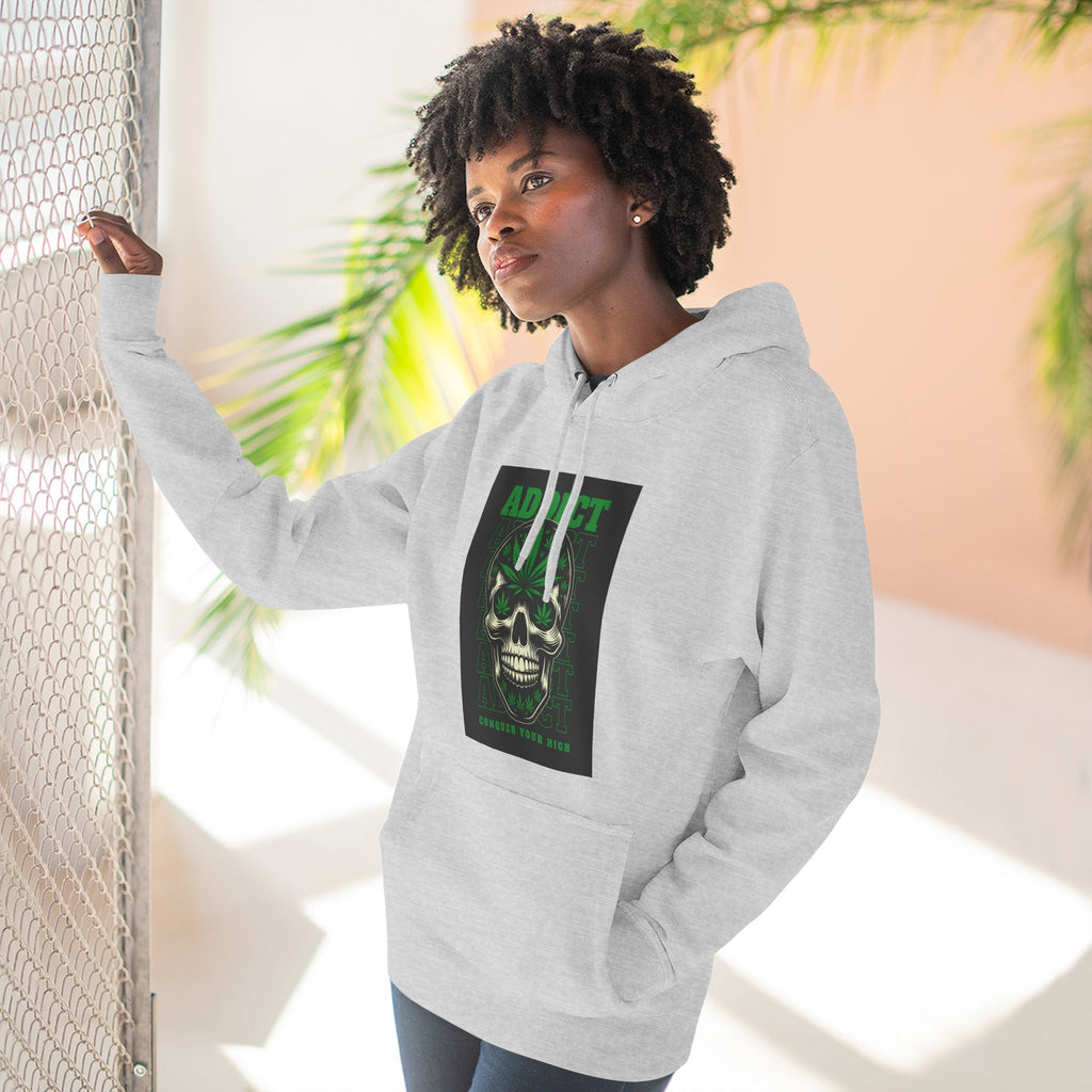 Skull & Snake Hoodie — "Addict" Graphic Pullover