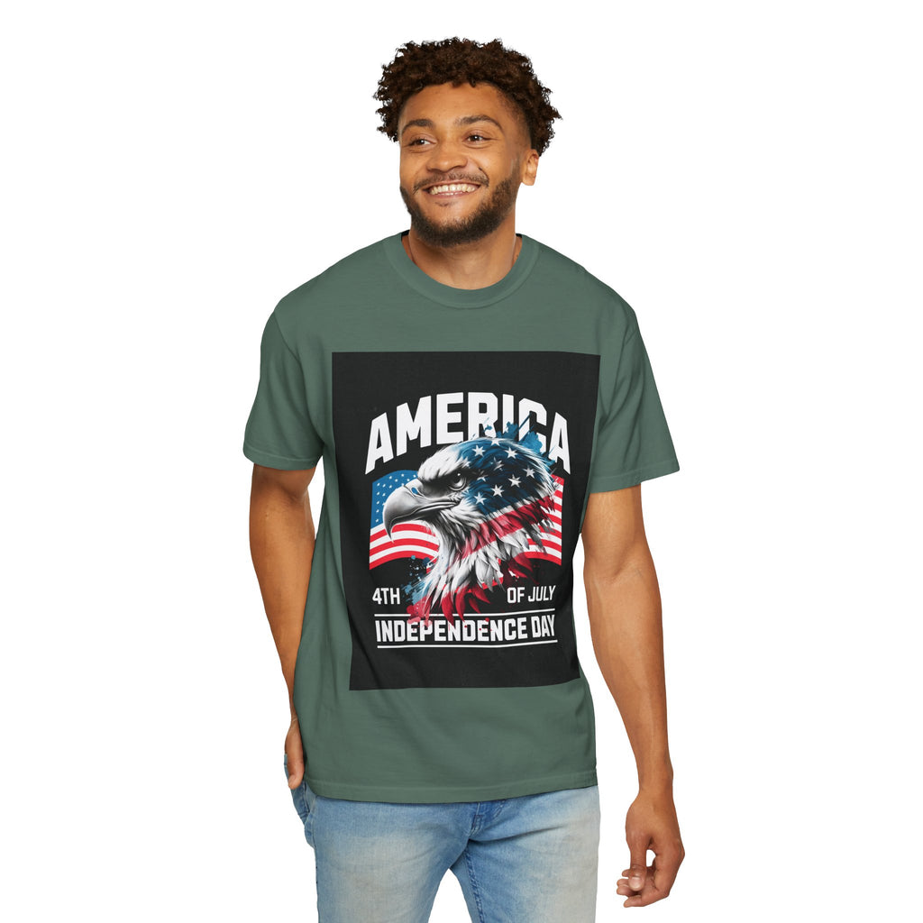 Independence Day T-shirt — 'America' Eagle Flag 4th of July Tee