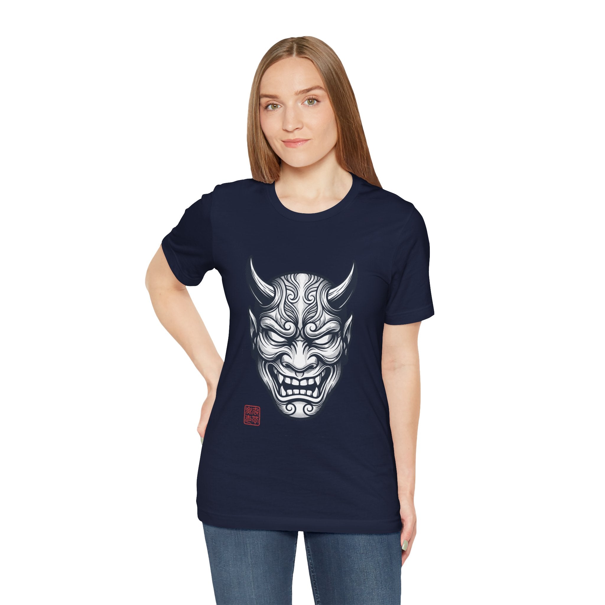 Demon Hannya Mask T‑Shirt — Japanese Oni Tattoo Graphic Tee