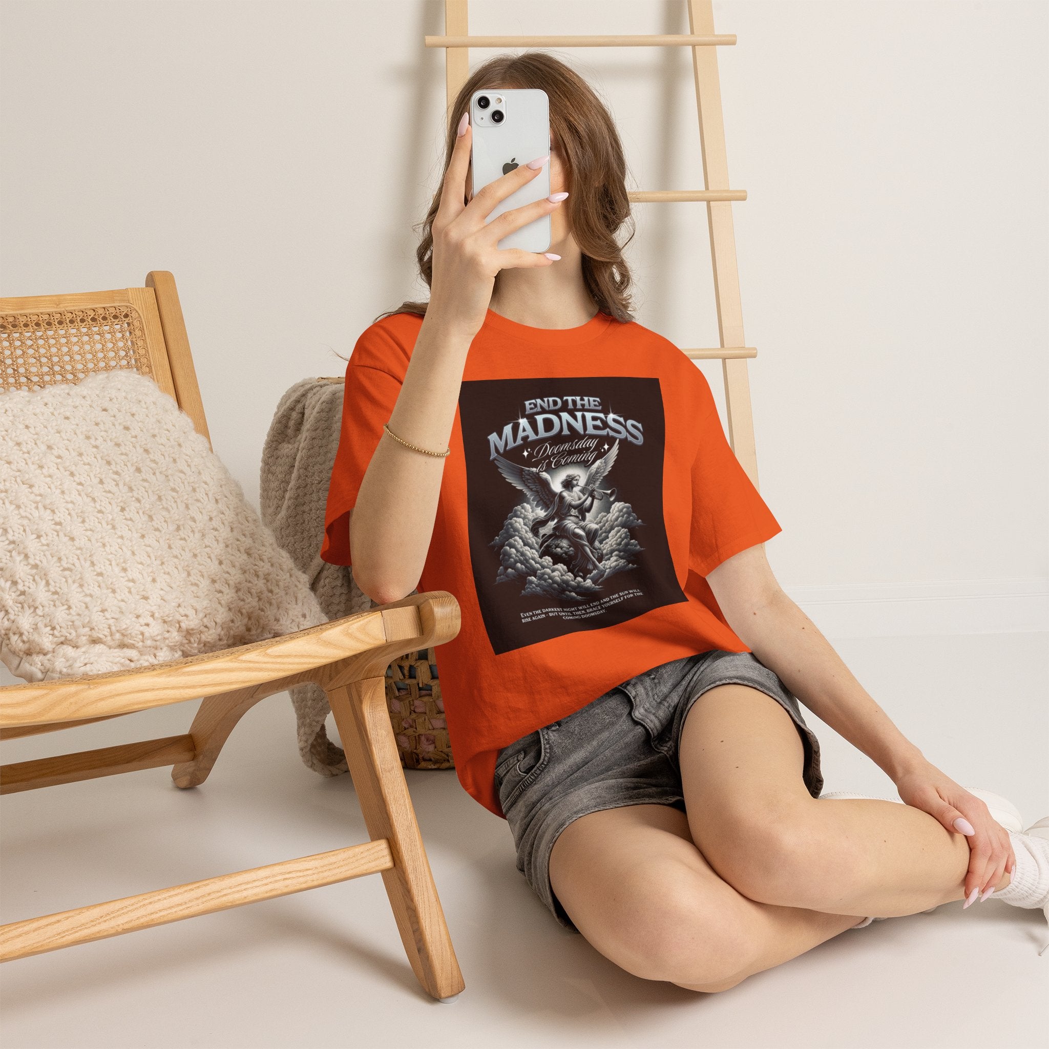 End the Madness Angel Graphic Tee — Vintage Gothic Band-Style T-Shirt