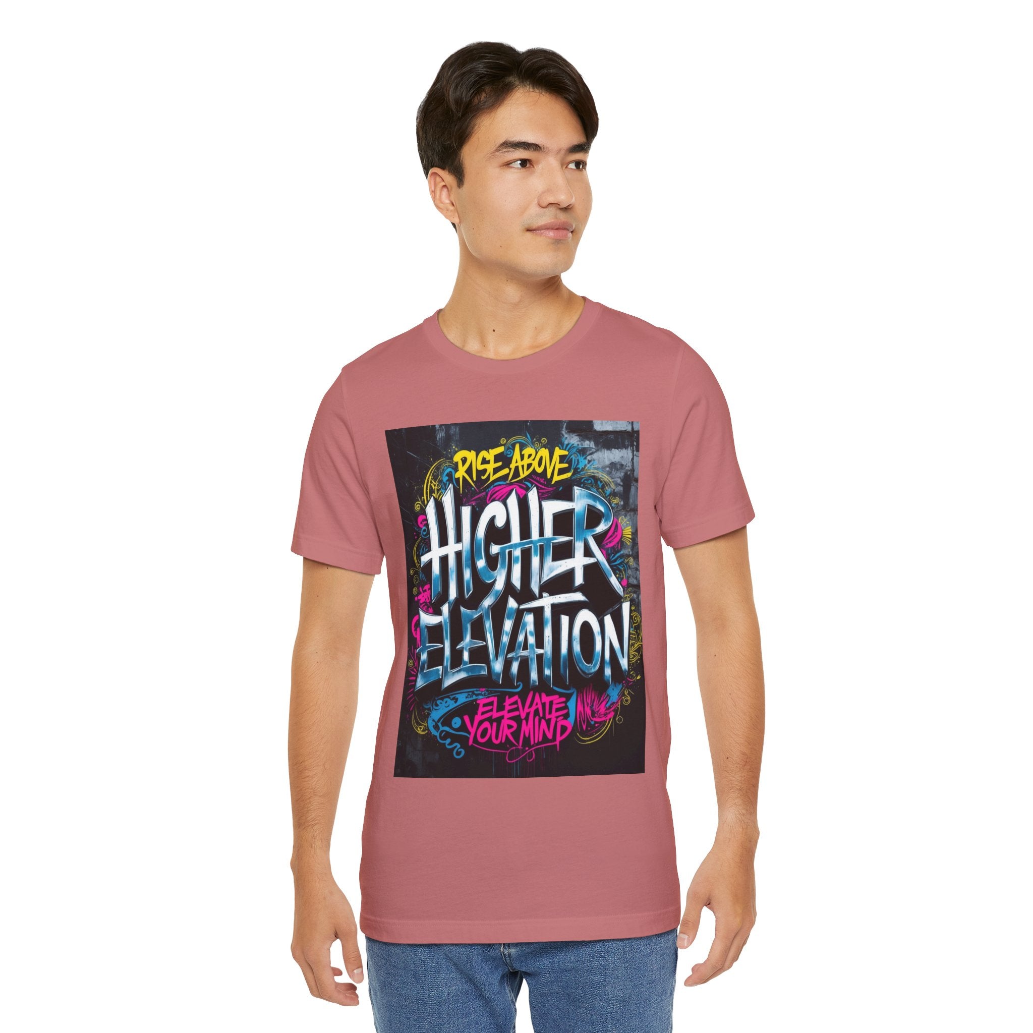 Higher Elevation Graffiti T-Shirt — "Rise Above, Elevate Your Mind"