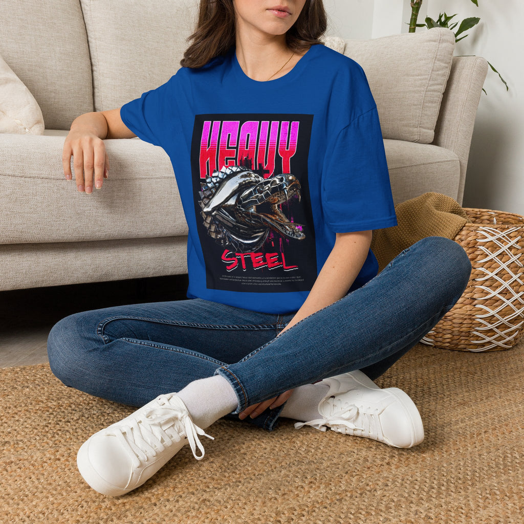 Heavy Steel T-Shirt — Retro Motorcycle Skull Graphic Tee