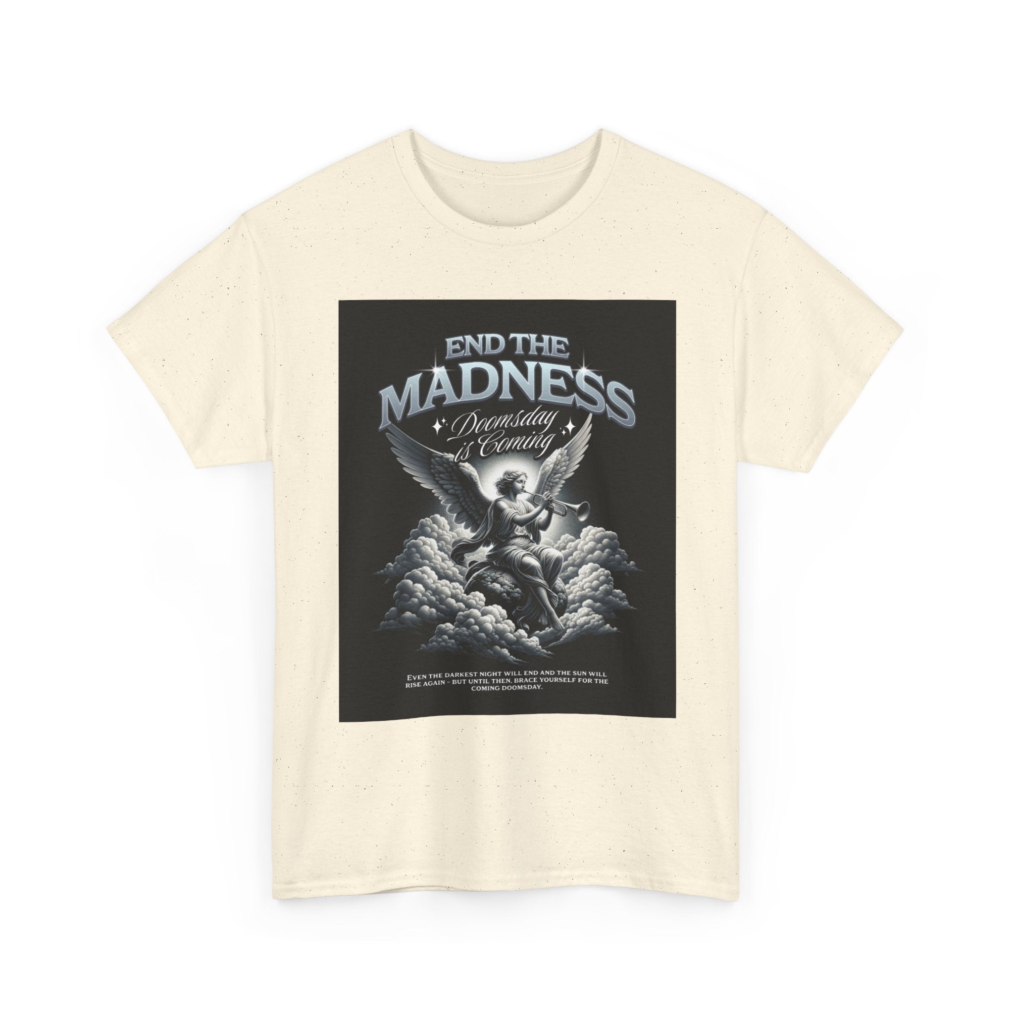 End the Madness Angel Graphic Tee — Vintage Gothic Band-Style T-Shirt