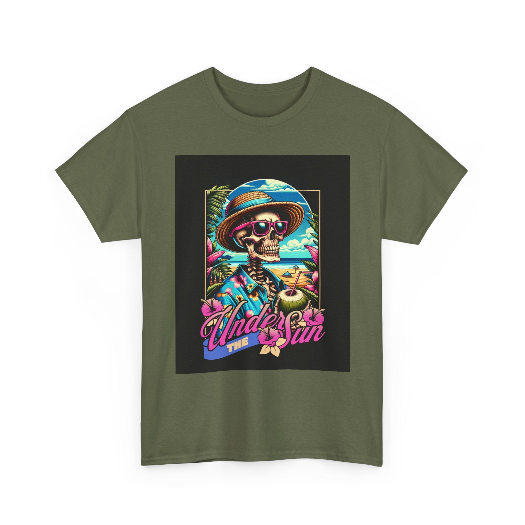 Skull Beach Tee — "Under the Sun" Retro Surf Graphic T-Shirt