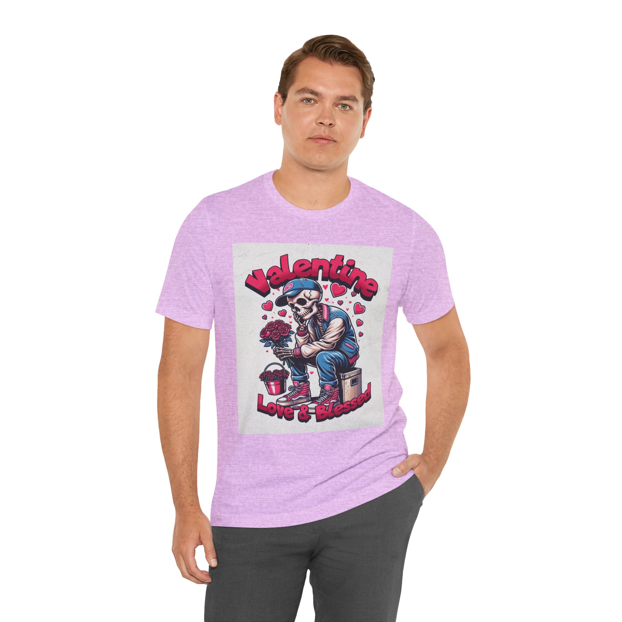 Valentine Skull T-Shirt – "Love & Blessed" Gothic Valentine Tee